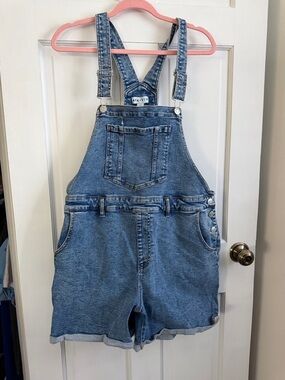 AVA. AND VIV Denim Short Overalls - Light Blue